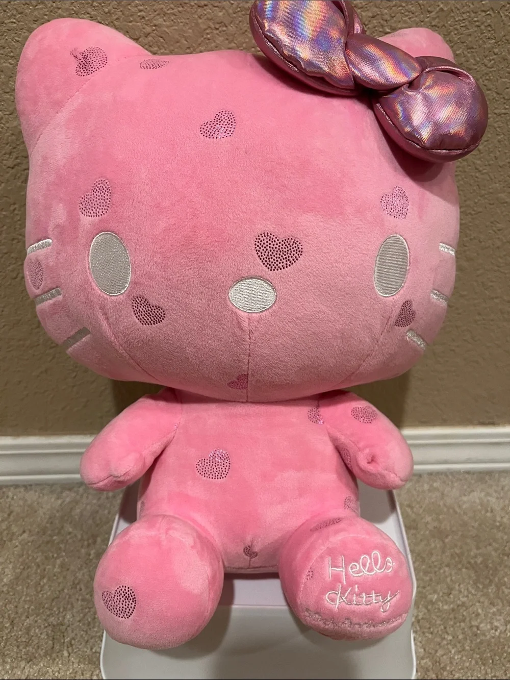 Hello Kitty Pink Plush with Shimmer Bow